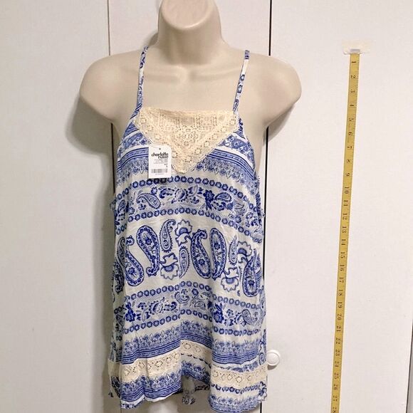 Bohemian Boho Paisley High Low Racerback Sleeveless Tank Womens Large - Picture 4 of 16